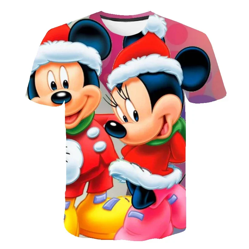 2024 Summer Disney Mickey Mouse 3d Print T-Shirts Boys Girls Tees Tops Casual Kids Fashion Short Sleeves Cartoon T Shirts 1-14