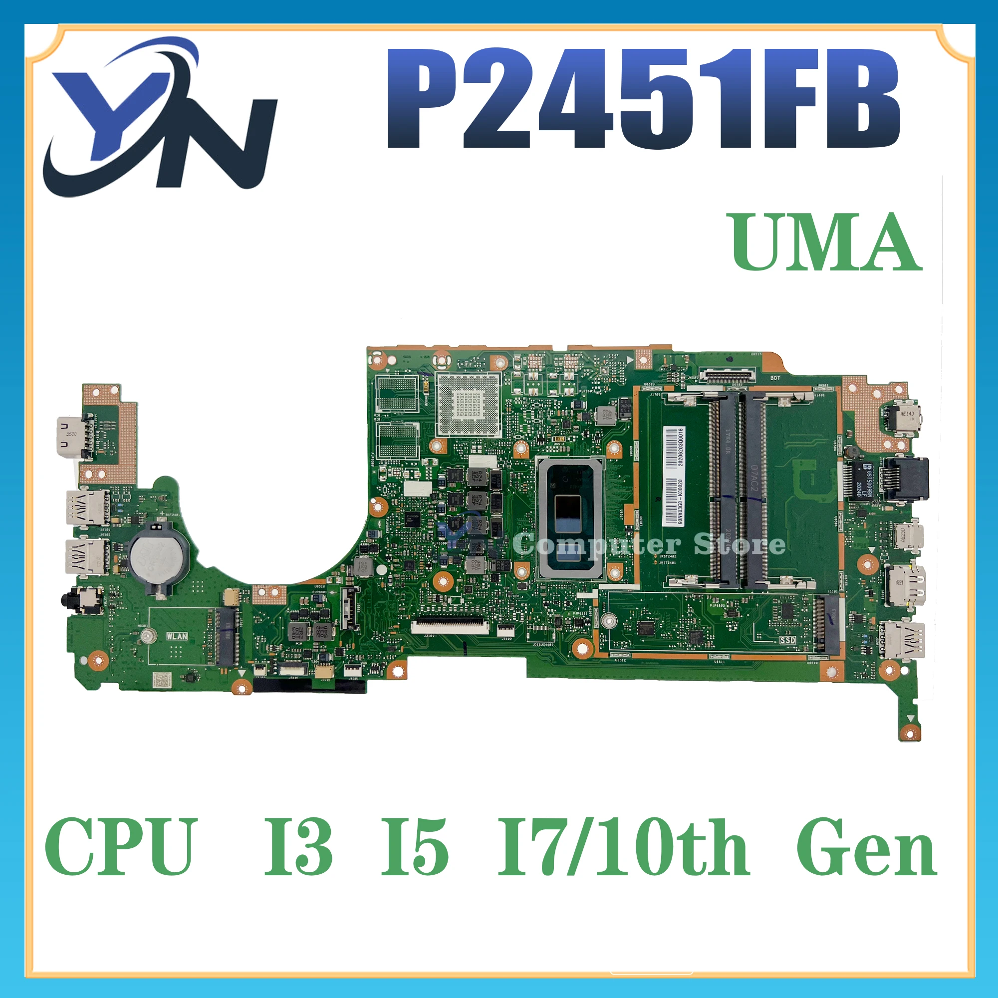 

P2451FB Laptop Motherboard For Asus Expertbook P2451 P2451FAW P2451FAV P2451FA P2415F Mainboard W/I3-10210U I5-10210U I7-10510U