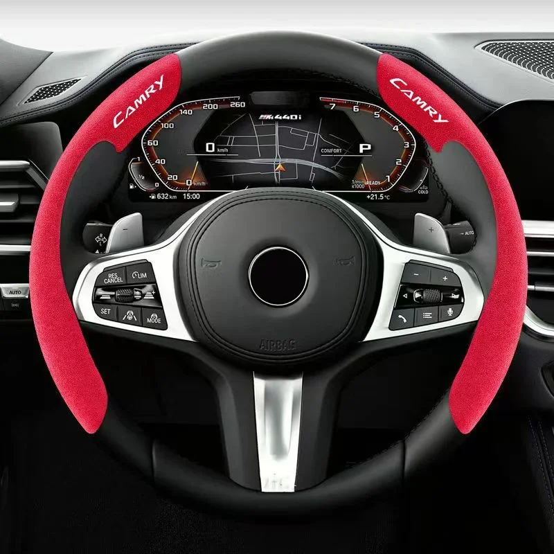 

Car Steering Wheel Cover black suede leather for toyota CAMRY Mirai Avensis Prado C-HR Gazoo Car Steering Wheel Cover