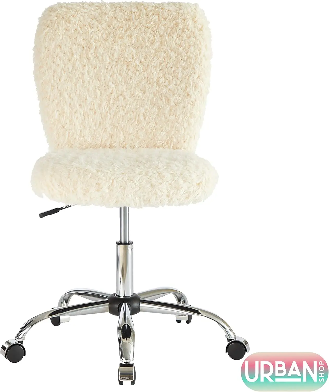 Faux Fur Task Chair, White Shepra