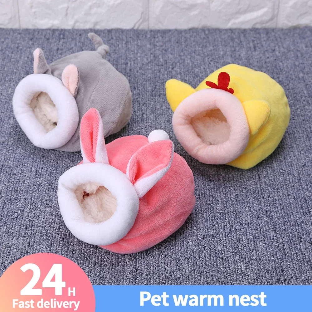 Pet Cage for Hamster Accessories Pet Bed Mouse Cotton House Small Animal Nest Winter Warm For Rodent/Guinea Pig/Rat/Hedgehog Mat