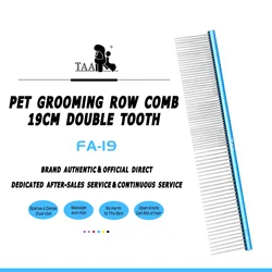 TAA Professional Grooming Comb Dog Comb Double Tooth Pet Comb Sparse and Dense Row Comb FA-19 Removes Hair of Knots and Tangles