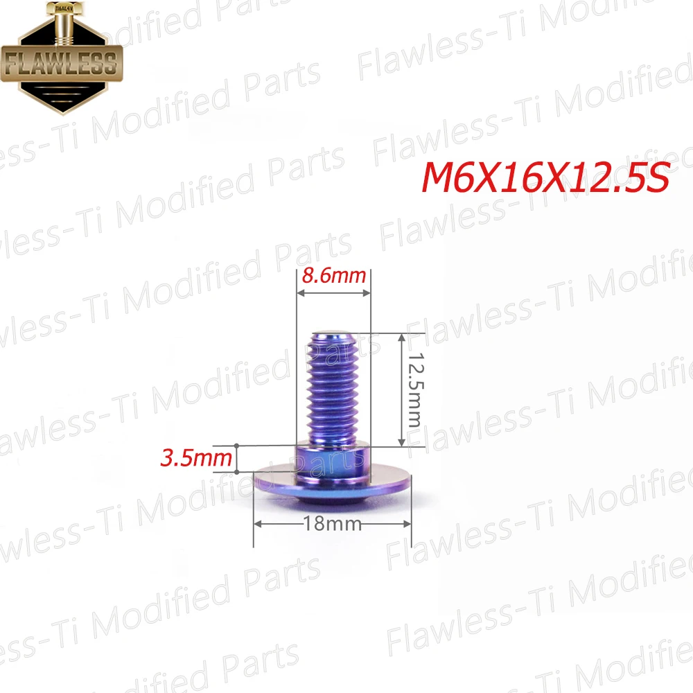 FLAWLESSTI Gr5 チタンボルトボディカバーフェンダーボルト M6 スズキ GSX 1000