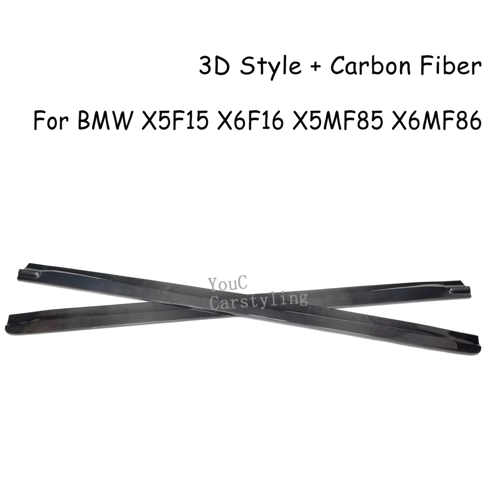 F15 3D Style Carbon Fiber Side Skirt  for BMW  X5 F15 X5M F85 & X6 F16 X6M F86 Sport 2014-2018 Bumper Lip Splitter