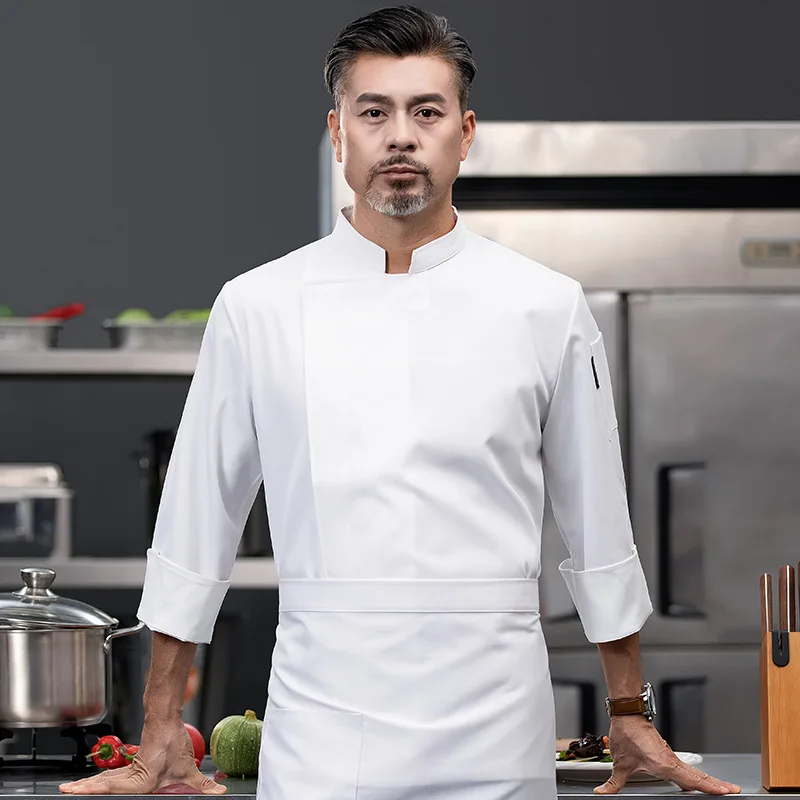 Costume de Chef de cuisine 3 pièces de haute qualité, uniforme professionnel, salopette d'hôtel, vêtements de cuisine de restauration, veste et casquette de cuisinier, tablier