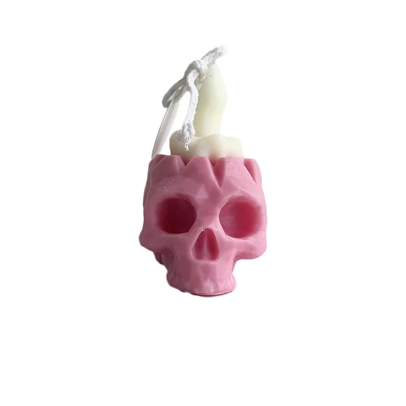 Creative Halloween Torch Skull Head Aromatherapy Candle Silicone Mold DIY Gypsum Dropping Glue Pendant Grinding Tool