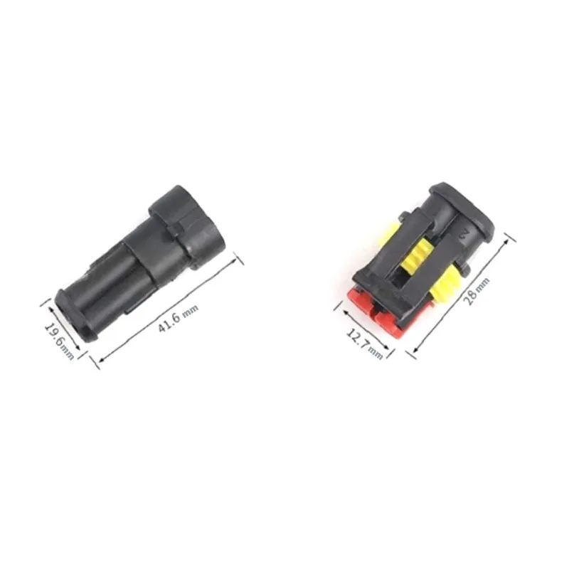 Car Xenon Lamp Plug Connectors 10SET 2 Pin Way Waterproof Electrical Wire Connector Plug 1.5Mm Terminals 2Pin HID