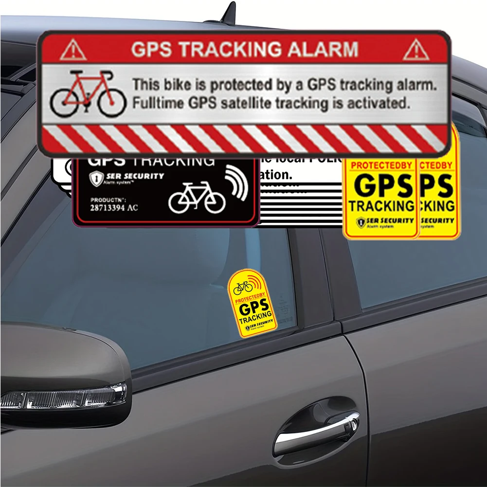 1pc Bicycle GPS Sticker Scooter Motorcycle Anti-Theft Warning Sticker Tracking Reflective Waterproof Paster Bike Accessories