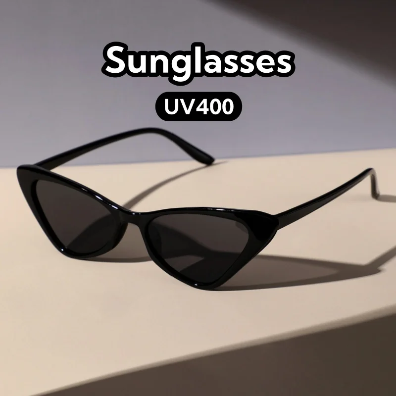 

Fashionable Retro Small Frame Cat Eye Sunglasses UV400 Protection Street Photography Outdoor Travel Beach Shades Glasses
