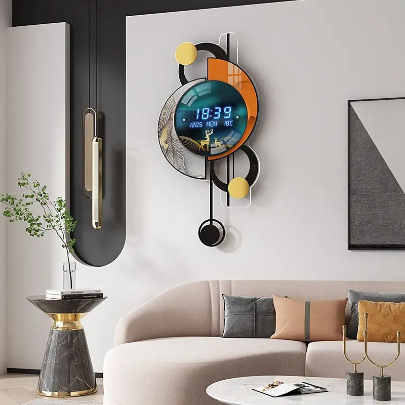 220V Eternal Calendar Electronic Wall Clock Living room decoration Creative Fashion Clock modern design