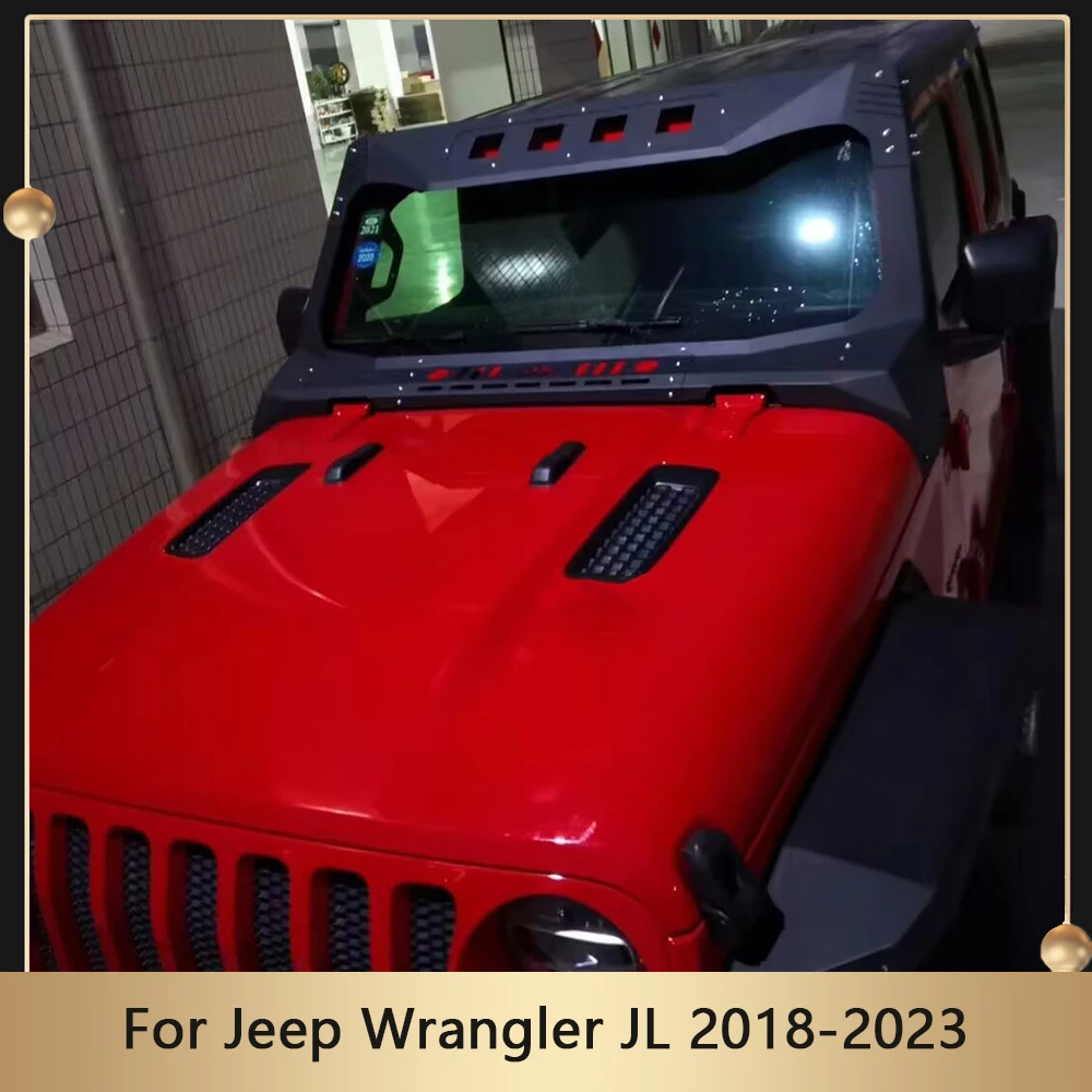 

Защитная ветрозащитная рамка для Jeep Wrangler JL 2018-2023, Модернизированный чехол на лобовое стекло, автомобильные аксессуары, детали для внедорожника