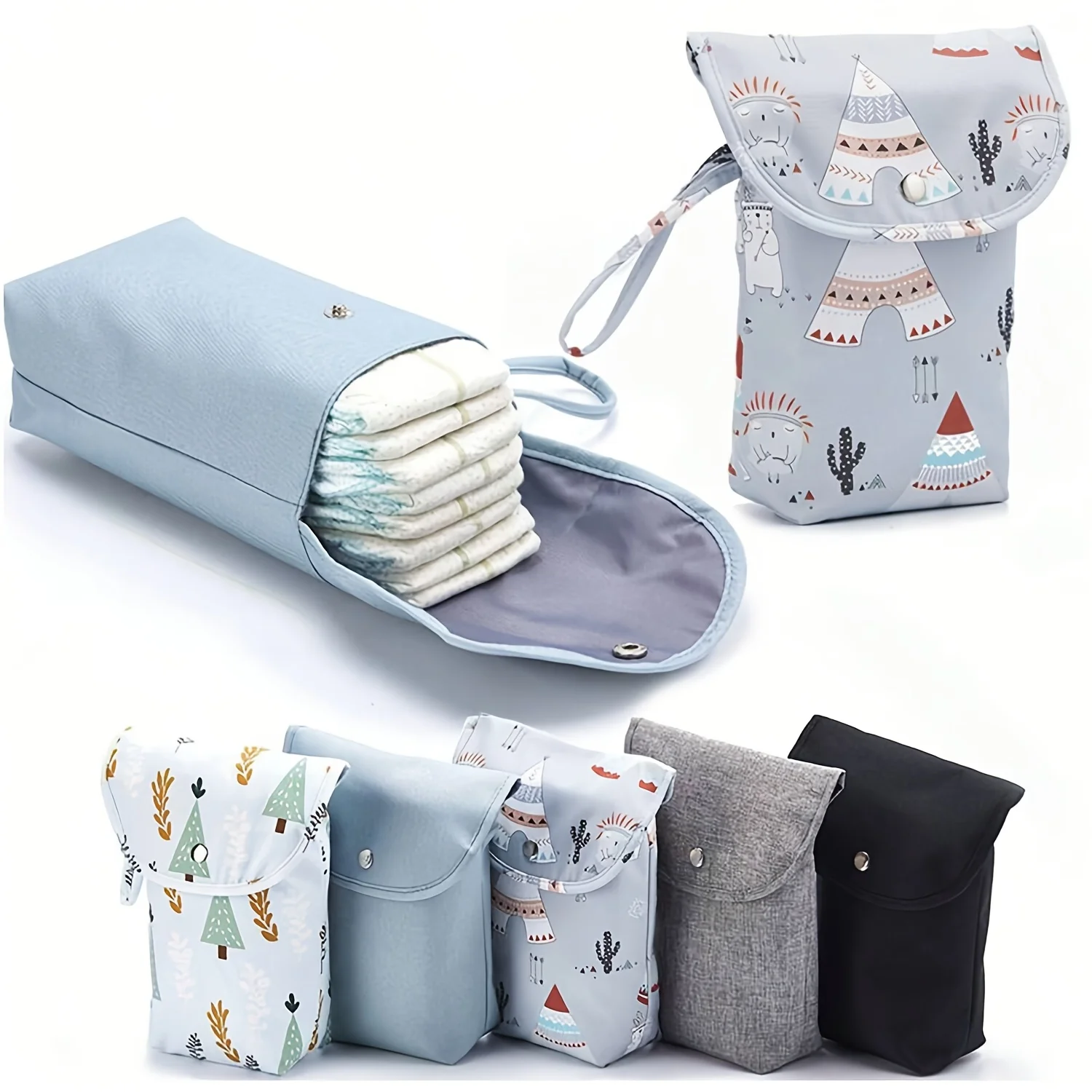 

1pc Diaper Organizer Bag - Portable diaper case, Spacious Interior for Disposable/Pull-On Diapers