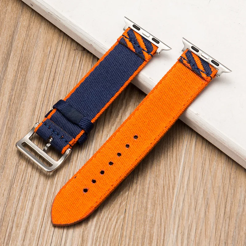 Canvas Weave Band For Apple Watch 46 44 45 49MM Colorful Vintage Bracelet Strap For iWatch 11 10 9 5 8 se Ultra Watchband Correa