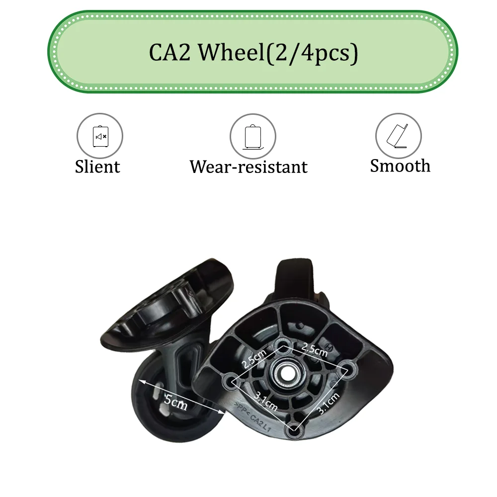 CA2 Universal Wheel Replacement Suitcase Convenient Silent Smooth Shock Durable Absorbing Rotating Accessories Caster Wheels