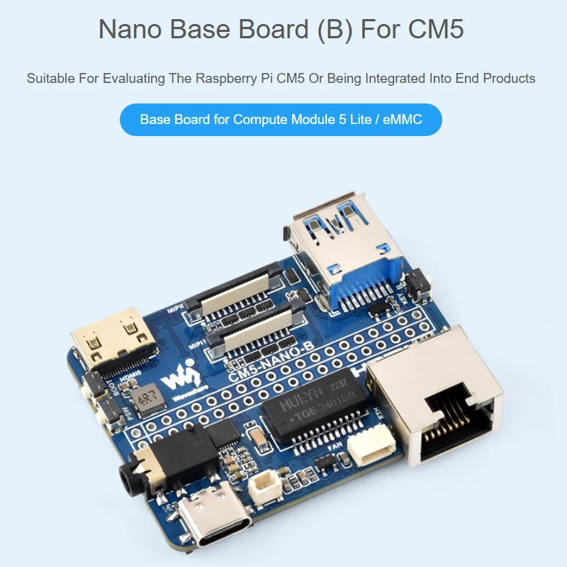 

Raspberry Pi Compute Module 5 Mini Base IO Development Board CM5-NANO-B For Raspberry Pi