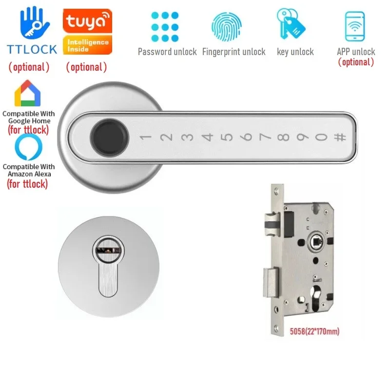 

Tuya Smart Door Lock Electric Digital Split Lock Fingerprint Password APP Unlock Locks Smart Home Security Biometric Door Lock