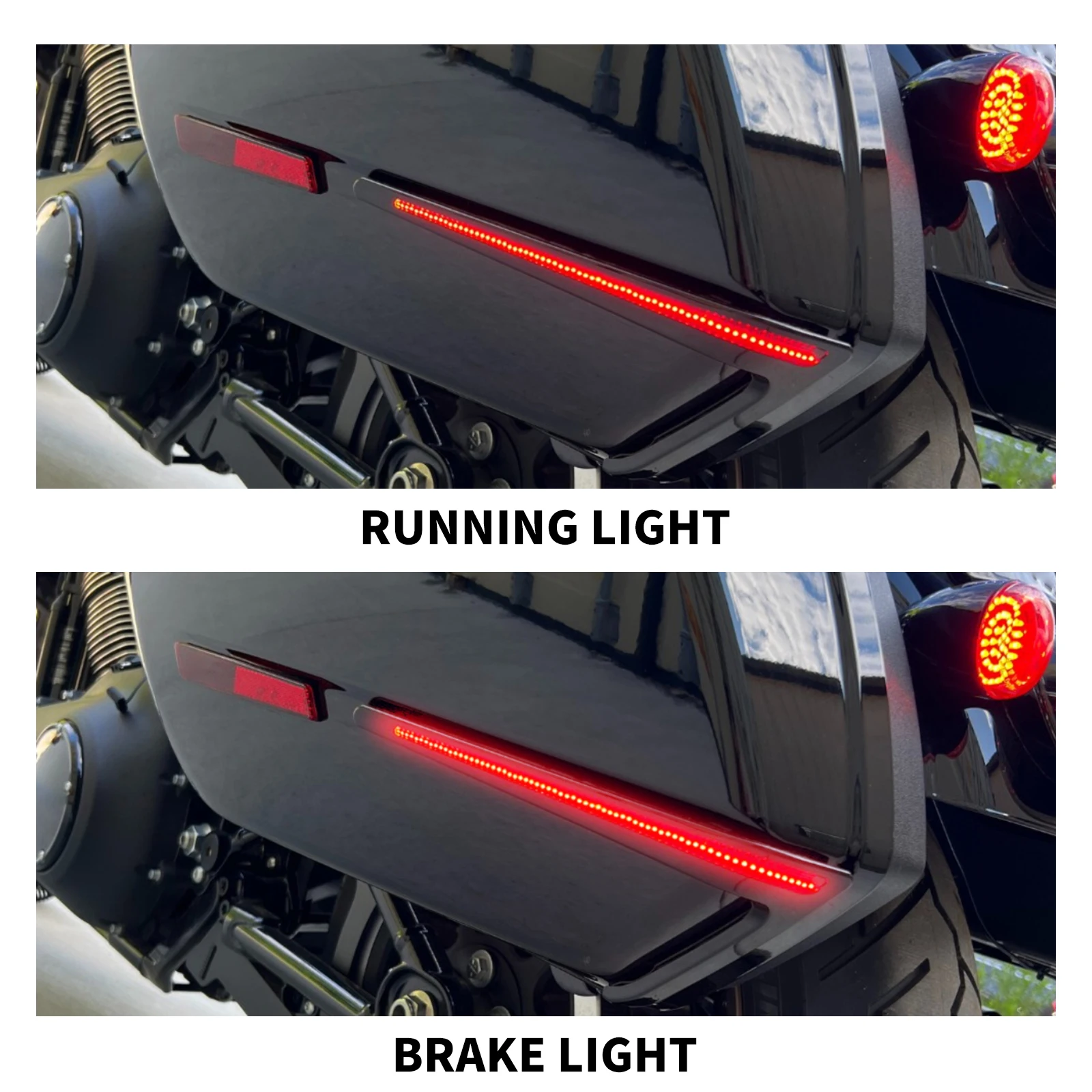 Motorcycle Saddlebags Brake Light LED Rear Light Indicators Running Lamp For Harley Softail Low Rider ST 22-24 Sport Glide 18-21 - view 4