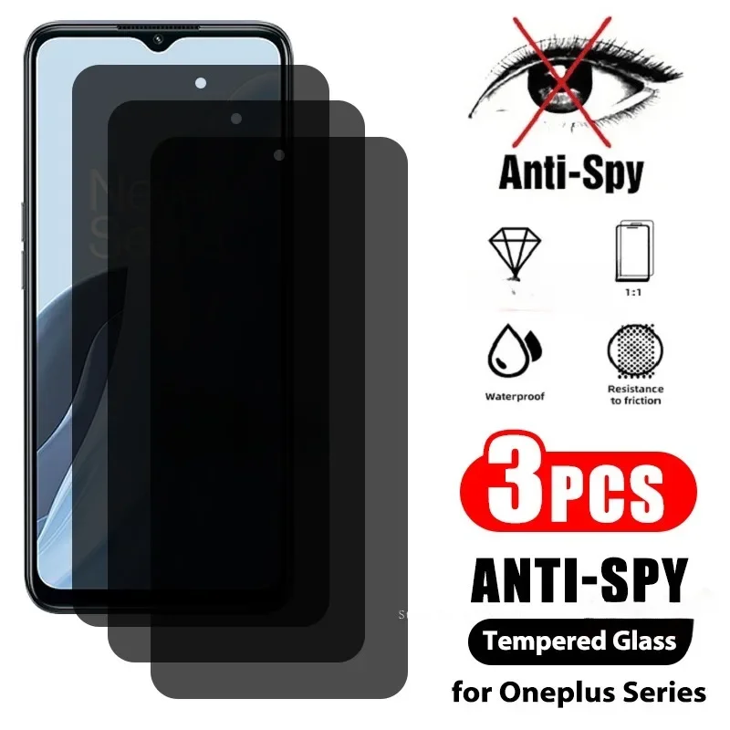 3Pcs Anti-spy Privacy Glass For One Plus Screen Protector Nord 3 2 2T CE 3 2 Lite N30 N20 10R 10T 9RT ACE 2V Protective Glass