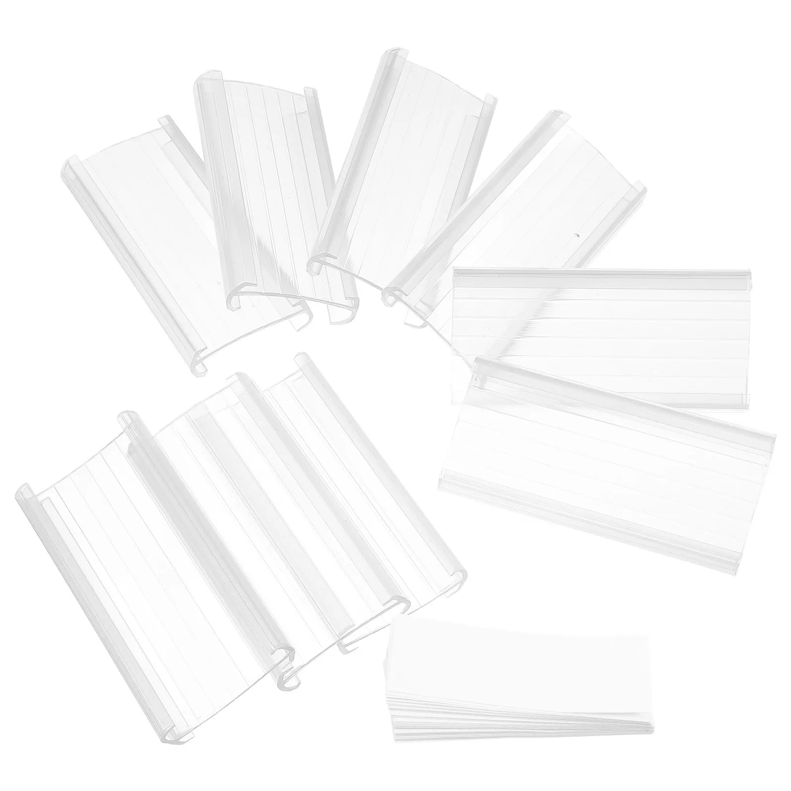 50pcs Label Holders Wire Shelf Accessories Price Tag Clips Merchandise Sign Display Stands Reusable Stable Light For