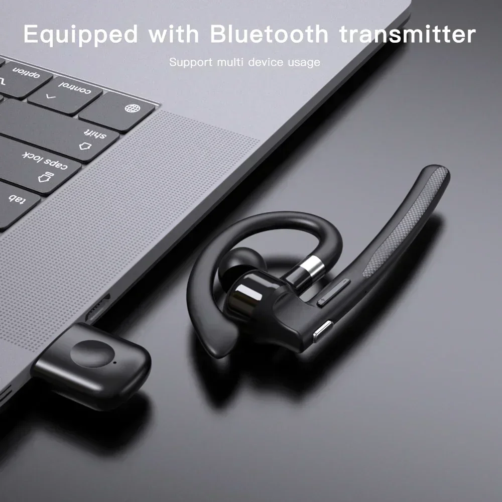 Bluetooth Earphones 5.4 Headphones Stereo Handsfree Noise Canceling Wireless Business Headset With Dual- Mic for Trucker/Driver