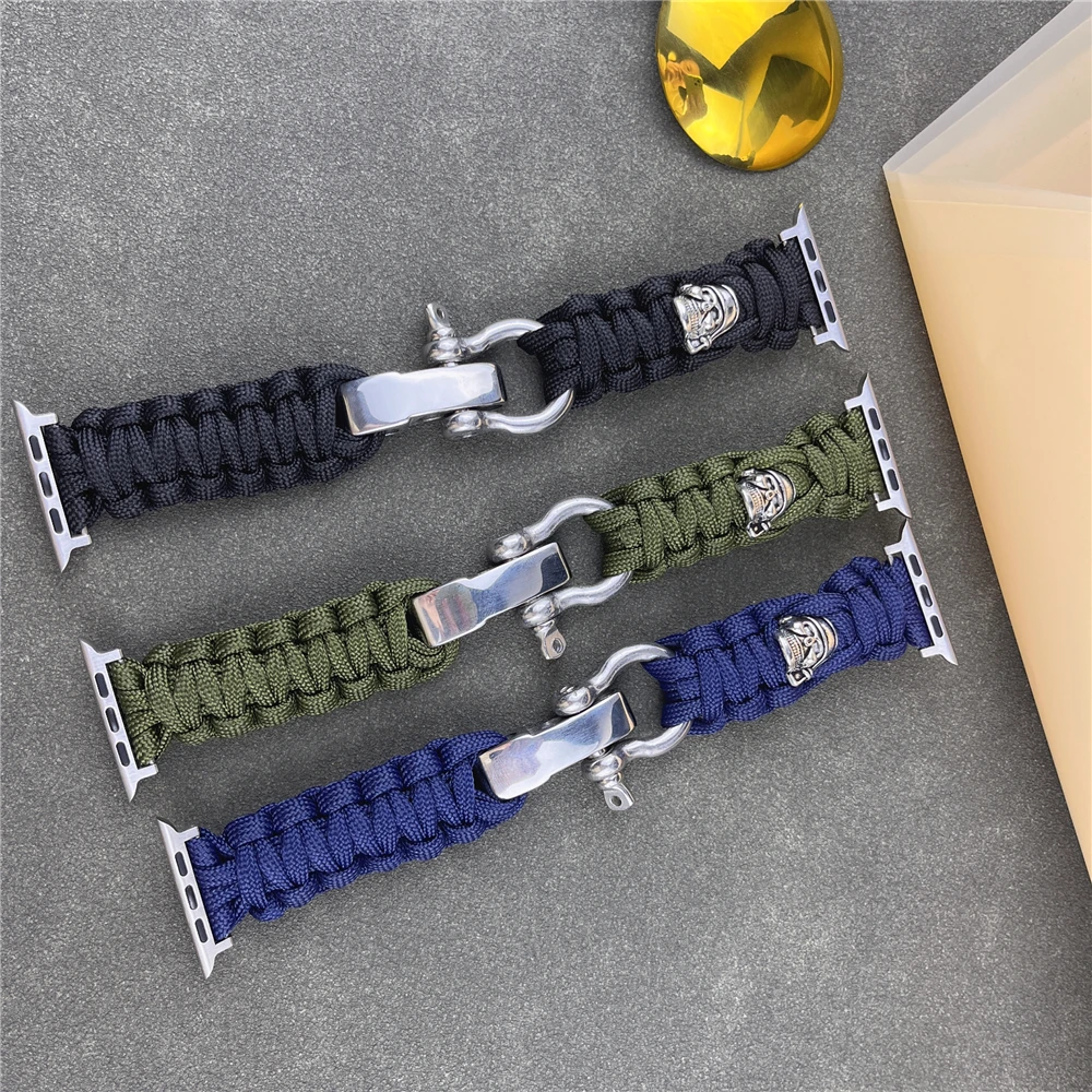 Nylon rope straps For apple watch Ultra ultra2 49mm band series 9 8 7 45mm 41mm se 6 5 4 44mm 40mm band for iwatch 3 42mm 38mm