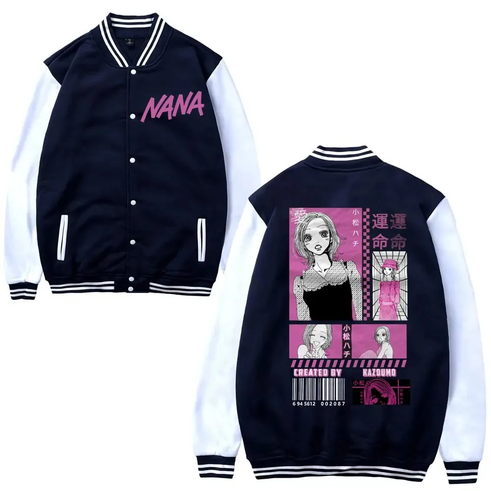 Anime Nana Osaki Hachi Komatsu Print Men Women Jacket Coat Sweatshirts Hoodie Baseball Uniform Cardigan Black Stones Clothes Top