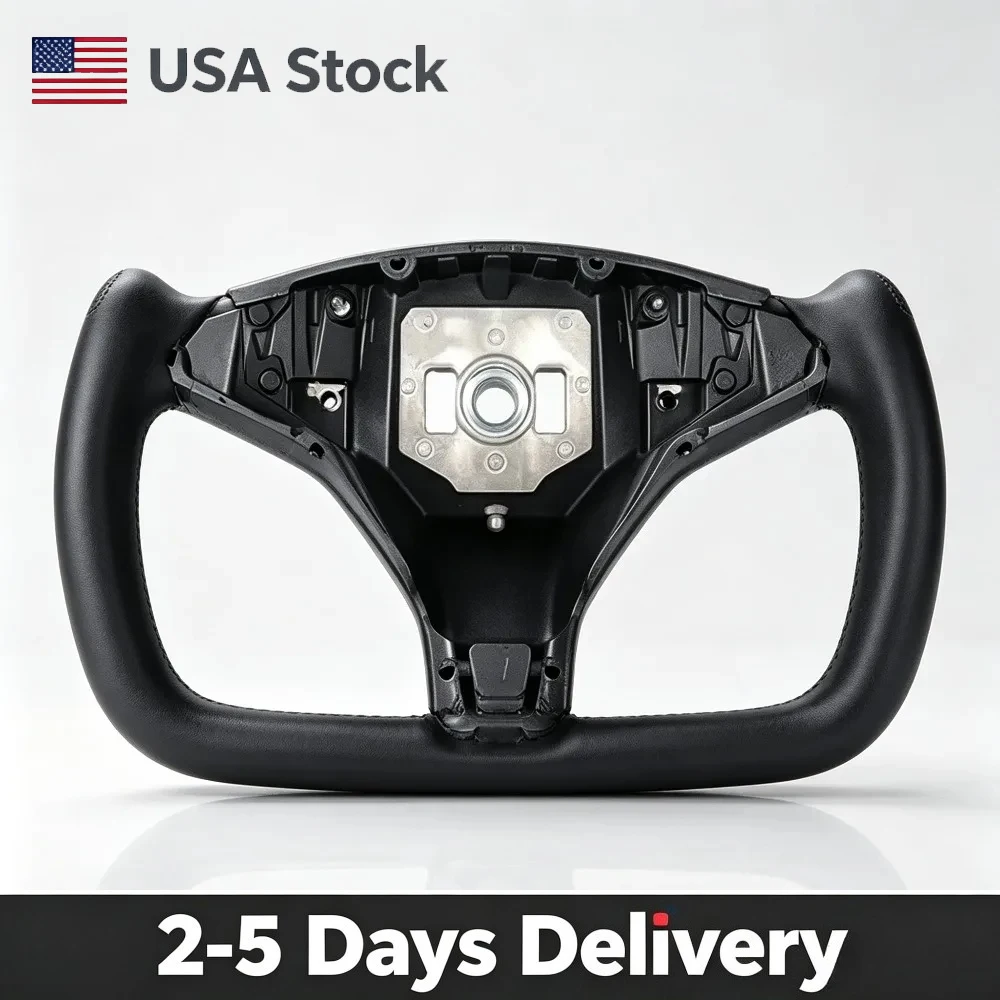 Full Leather Heating Yoke Steering Wheel For Tesla Model S 2014-2020 Model X 2016-2020 Custom Replacement Sport Steering Wheel