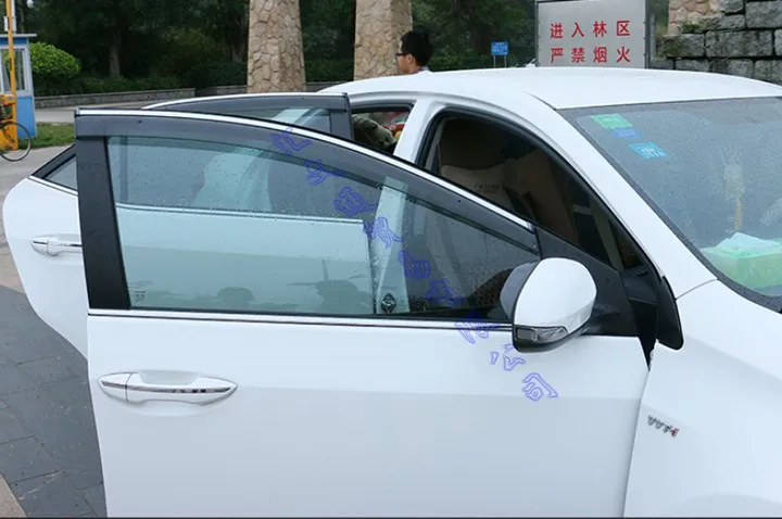For Citroen DS5 2013-2018 Plastic Exterior Visor Vent Shades Window Sun Rain Guard Deflector 4pcs 2014 2015 2016 2017
