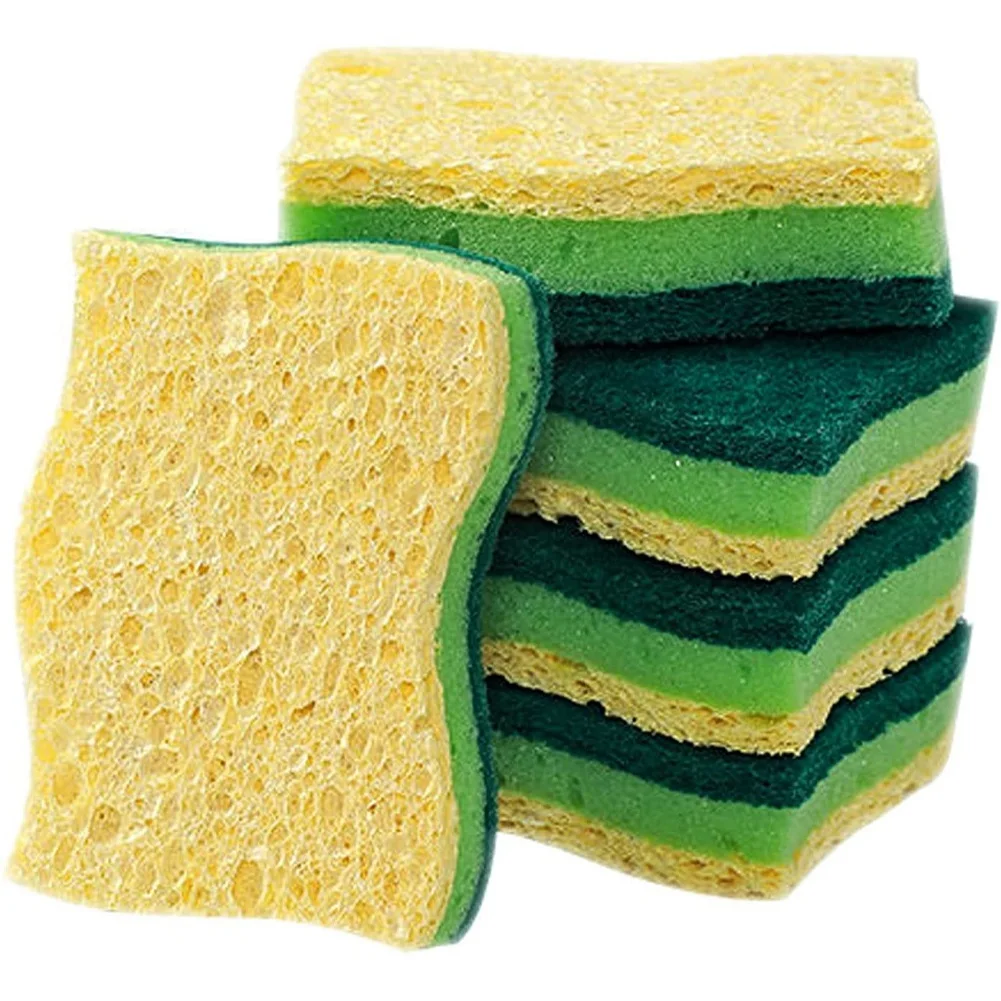 Non-Scratch Cellulose Household Kitchen Sponges, Dishes Sponge 5 Packages ,Multi-Use Dish Scrubber Sponge for Household