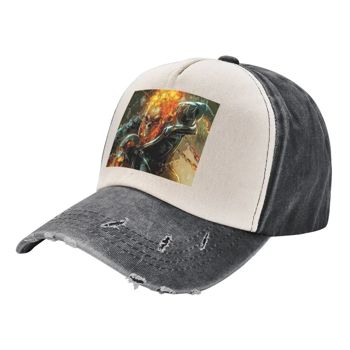 Ghost Rider Fire Skeleton On Motorcycle Baseball Cap Christmas Hat fishing hat birthday Anime For Women 2025 Men's