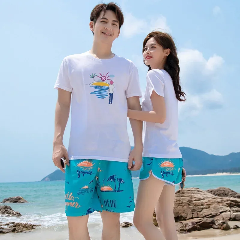 Couple Open Crotch Pants Man Woman Invisible Zippers Outdoor Crotchless Shorts Bikini Travel Y2K Printing Fast Breathable Trunks