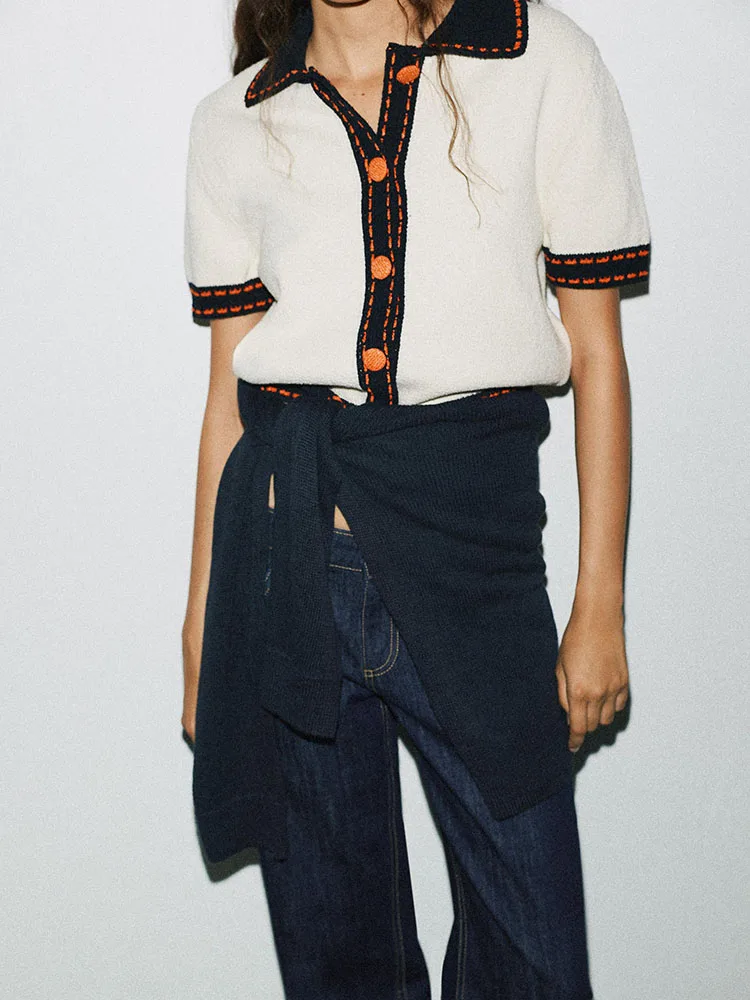 

Высококачественный ортообразный вязаный жакет ZA2025, женский летний новый открытый кардиган с откидной крышкой, Sli European Sle