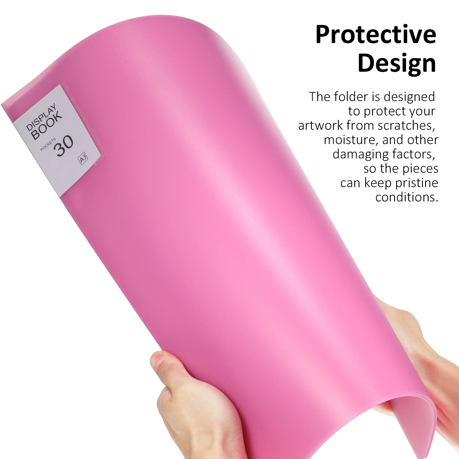 

Clear Display Portfolio for Artwork Presentation Book Protective Storage Binder Rounded Corners A3 Portfolio Case