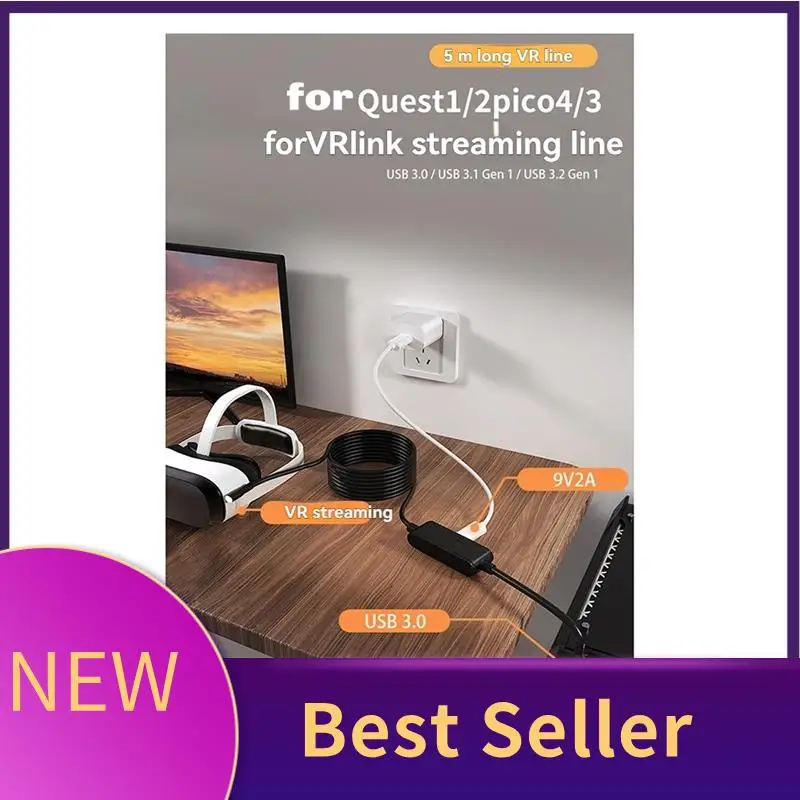 HFES для Meta Quest 3S/3/2 USB3.2 Gen1 Кабель для зарядки линии передачи данных Pico4 3.0 USB-кабель типа C Кабель для передачи данных USB-C