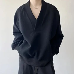 Mens Hoodie Solid Color Shoulder Sleeves Headrests Autumn Casual Niche Simple Cool Ins Trend Versatile Loose Top Men's Clothing