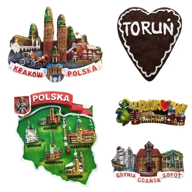 Poland Fridge Magnets Kraków Warsaw Gdynia Gdansk Sopot Toruń Fridge Stickers Home Decor Wedding Birthday Gifts