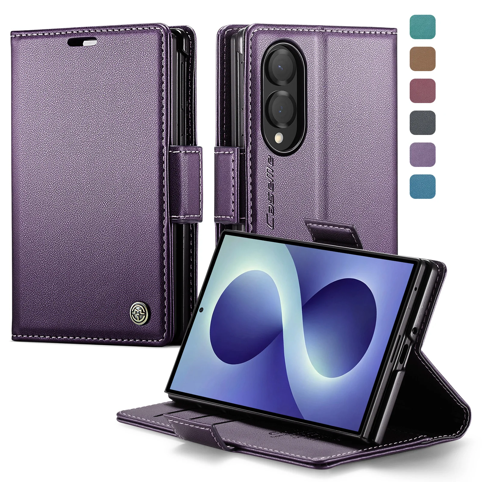 CaseMe for Samsung Galaxy Z Fold8 Wide / Z Fold8 Ultra 7 6 5 Case , Magnetic Flip PU Leather Wallet Card Holder Cover Protector