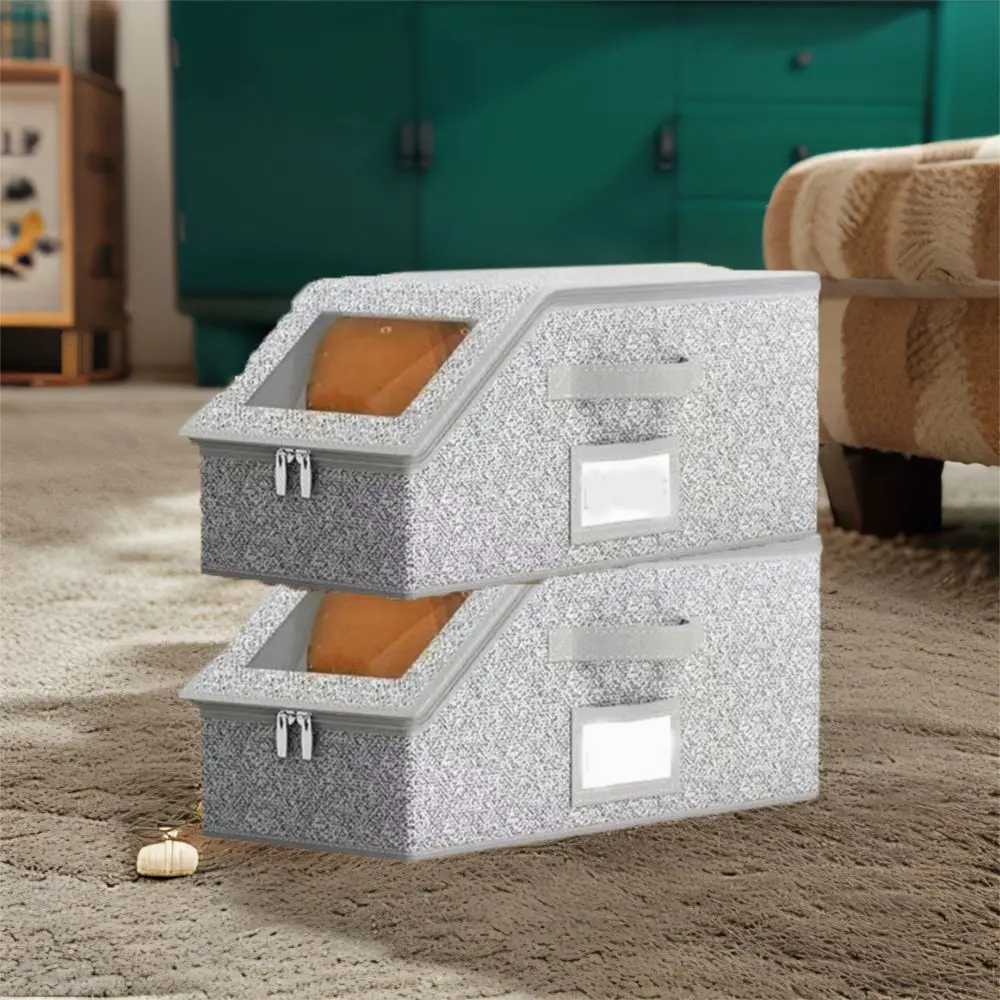 Non-woven Fabric Baseball Cap Storage Box Transparent Lid Dustproof Ball Cap Storage Organizer Stackable Foldable