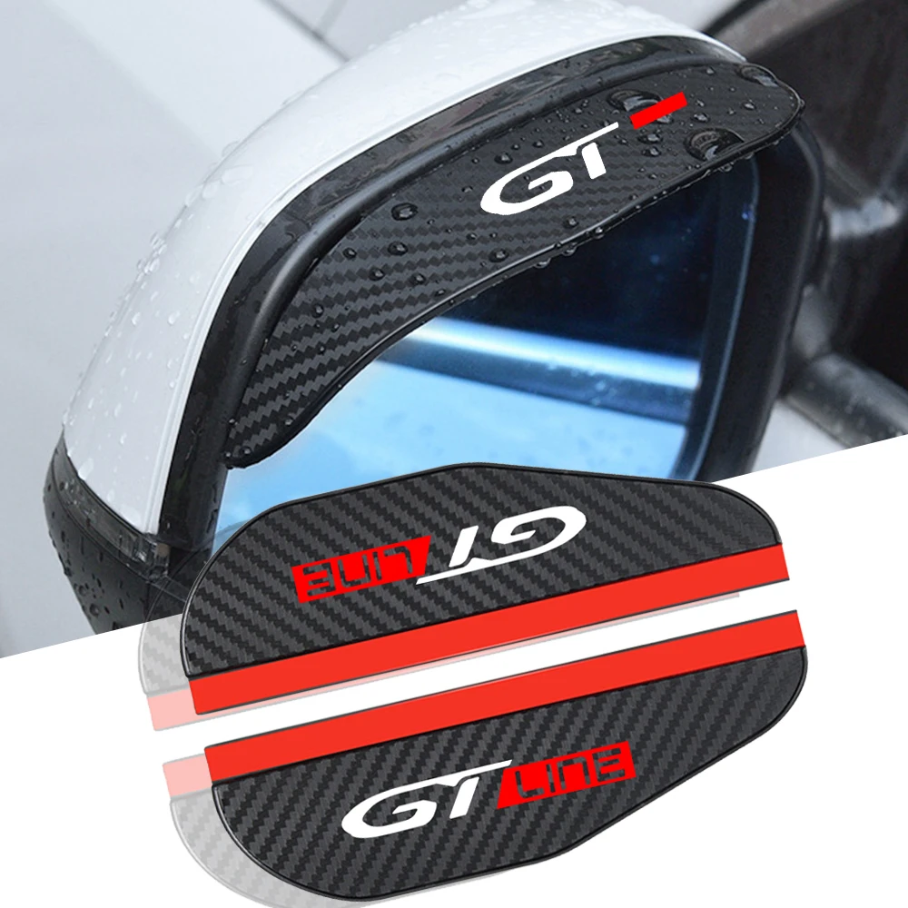 2pcs car Rearview mirror Carbon fiber Rain cover for Peugeot gt gti gtline 508 5008 3008 208 2008 308 Car Accessories auto