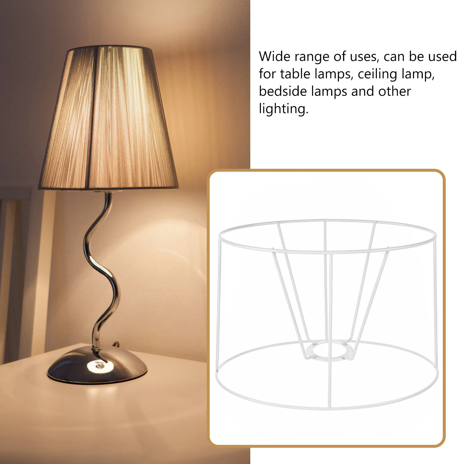 European Style Oval Lampshade Frame Metal Wire Bulb Guard Cage E27 DIY Lamp Shade Farmhouse Ceiling Light Frame Adjustable Angle