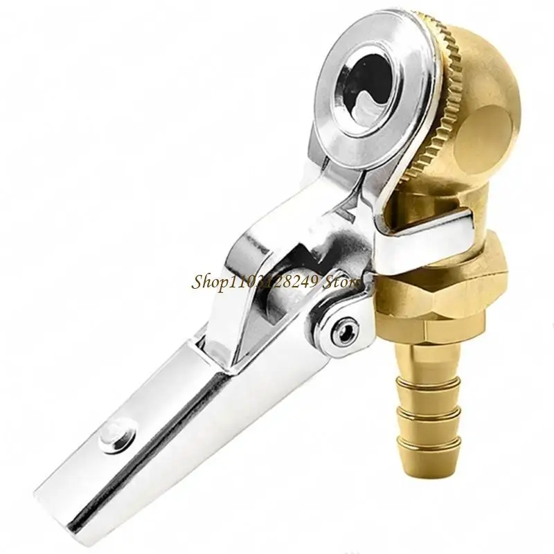 N5KD Copper Air Chuck Featuring Shut Off Valves and Steel Lock Clamp for Handsfree Tire Inflation on Various Vehicle Leakproof