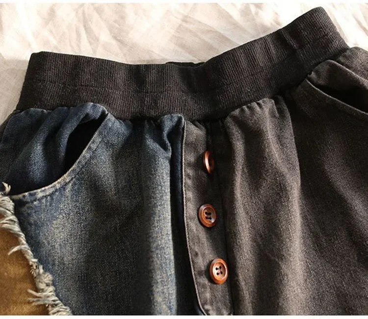 2026 Women High Waist Retro Harem Pants Casual Harajuku Cotton Patchwork Wide Leg Carrot Trousers Spring M8