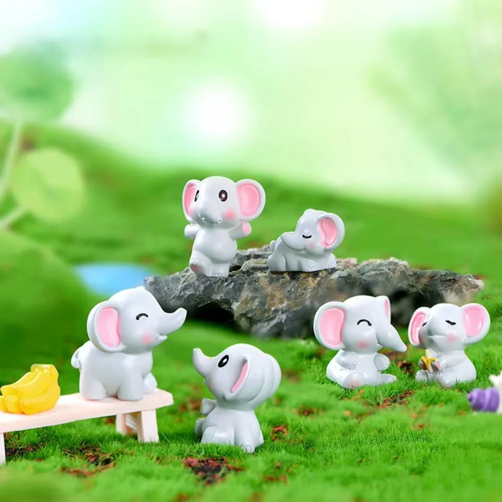New Cute Elephant Micro Landscape Horticultural Decoration Cartoon Banana Doll 3D Mini