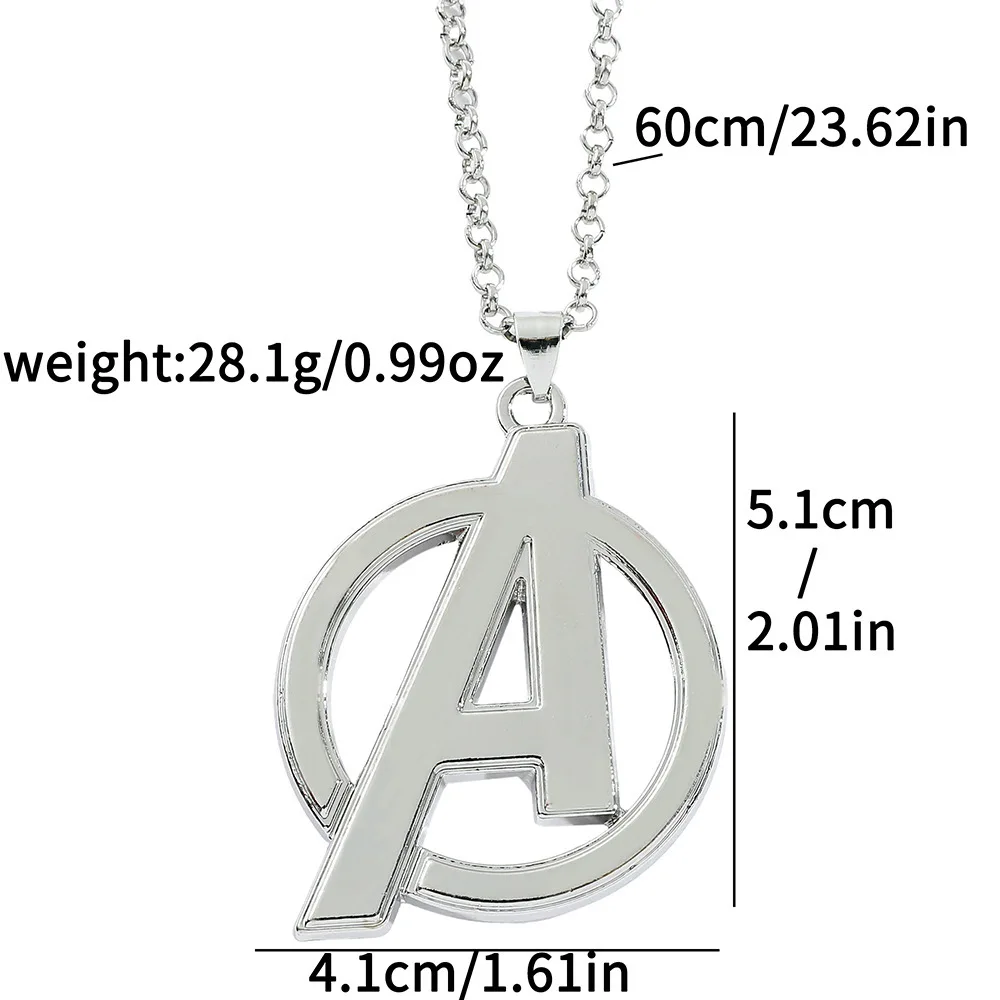 Avengers Logo Anhänger-Halskette Superhelden-Mode Coole Schmuck-Accessoires für Filmfans Einzigartige Geschenkidee – Detail 1
