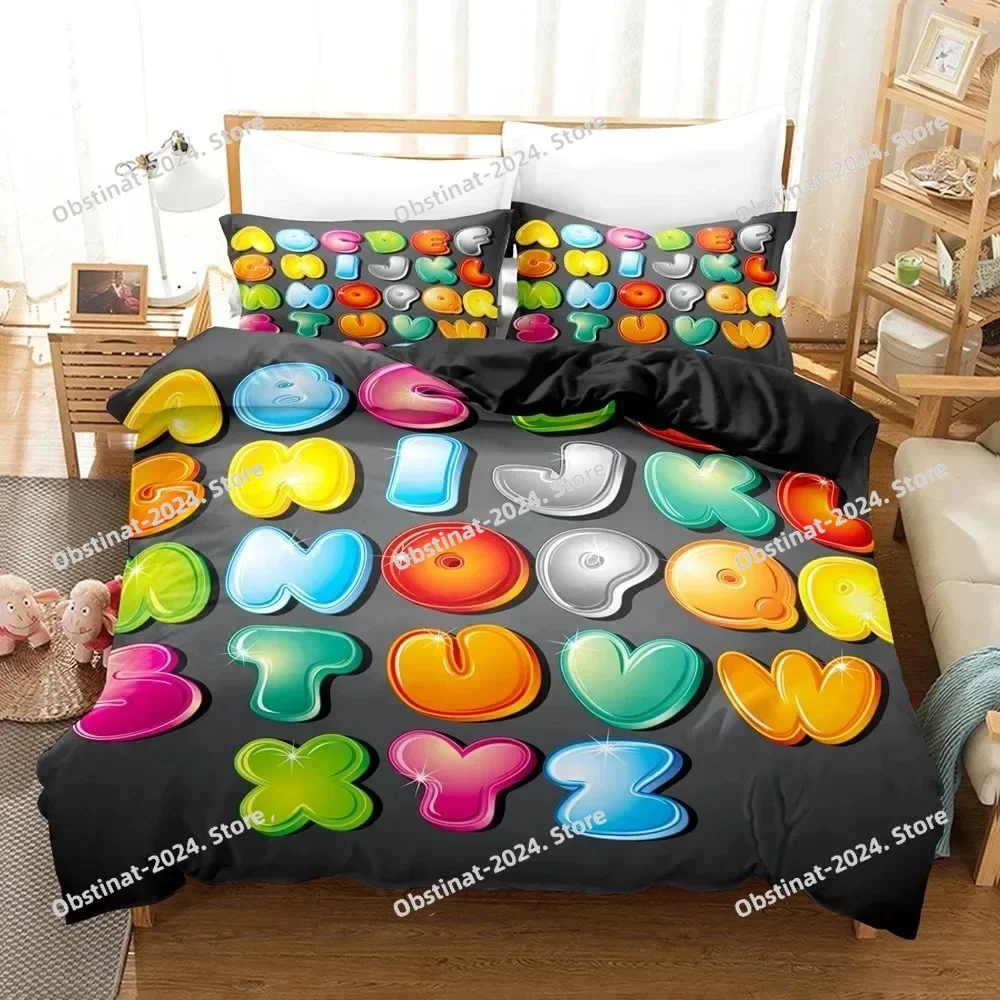 2023 Alphabet Lore Bedding Set Single Twin Full Queen King Size Bed Set Kids Girls Boys Bedroom Duvet Cover Sets Anime Bed Linen - view 5