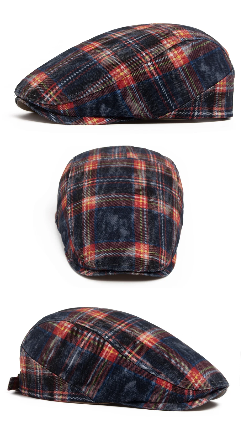 Y2k Plaid Baskenmütze Sommer Frauen Hut Vintage Caps Für Männer Casual Weibliche Sonne Weiche Flache Hüte Visier Newsboy Cap Unisex Einstellbar Neue – Detail 10