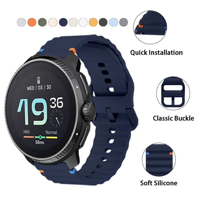 Correa de reloj Vertical para SUUNTO Race / Race S, pulsera deportiva de silicona suave para hombres y mujeres, Compatible con 9 Peak Pro