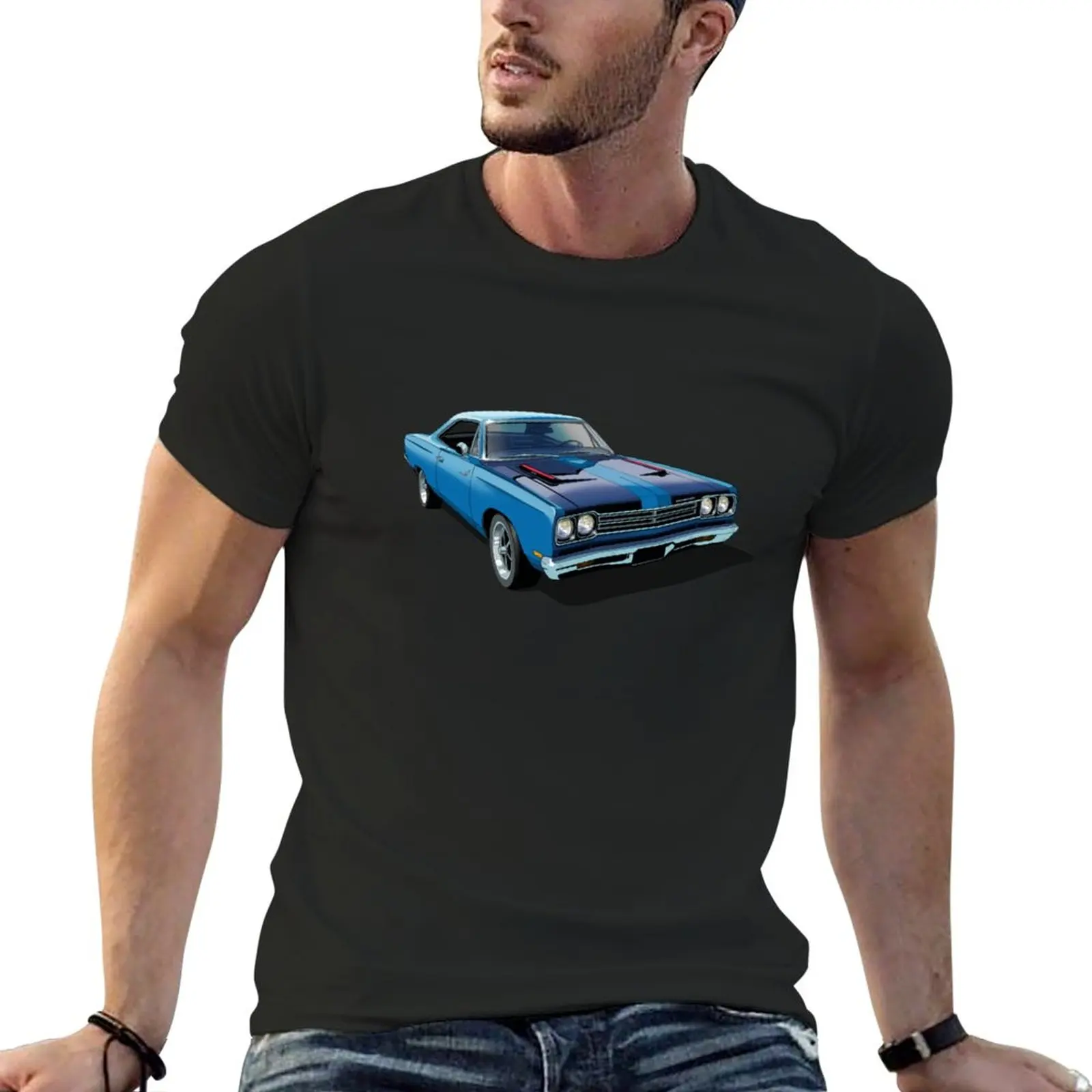 New 1969 Plymouth Roadrunner in blue T-Shirt Oversized t-shirt heavyweight t shirts vintage t shirt mens tall t shirts