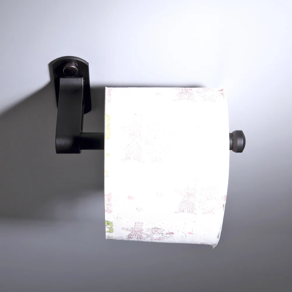 

Bathroom Tissue Holder Matte Black Aluminum Wall Mount Storage Rack For Toilet Paper Organizer Simple Design Suitable Home Hotel