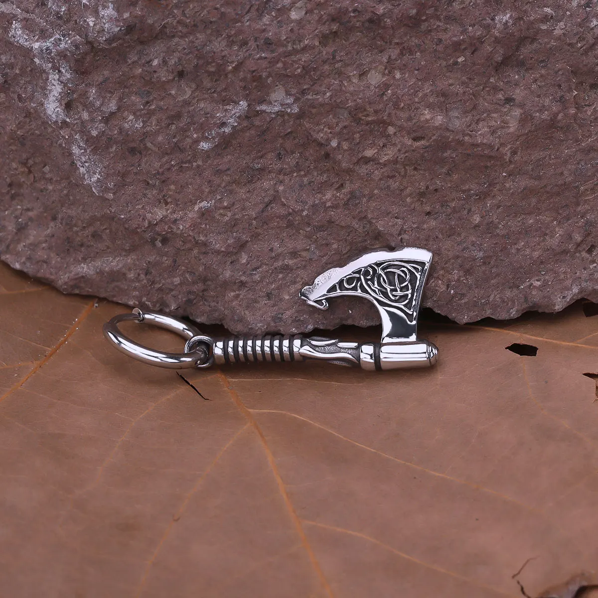 Stainless Steel Vikings Warrior Weapon Axe Drop Earrings Scandinavian Celtic Knot Rune Amulet Dangle Earrings Jewelry Gift
